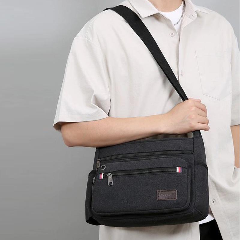 New Tool Kit Industrial Work Bag Wear-resistant Construction Site Shoulder Bag Messenger Bag Large-capacity Multi-Compartment Travel Bag Canvas Bag