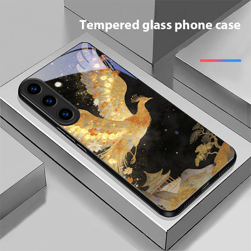 Gorgeous Phoenix Picture For For Samsung Galaxy S25+ S24+ S26 Ultra S25 Edge S24 FE S23 S22 S21 S20 Plus Black Glass Phone Case