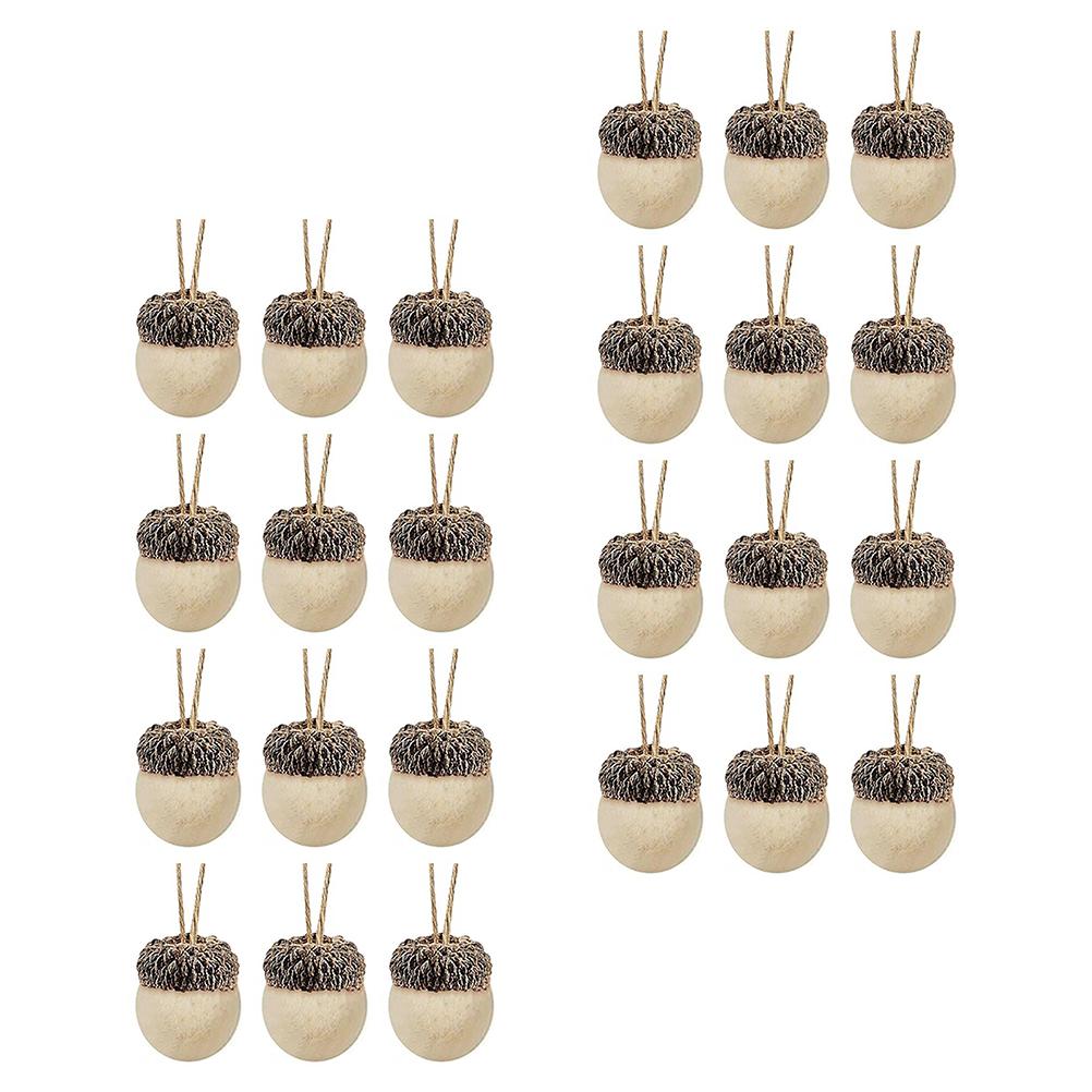 Christmas Scene Decors 24pcs Felt Pine Cones Festival Acorns Hanging Xmas Adornments Simulation Acorn Mantel Tree Party Ornament