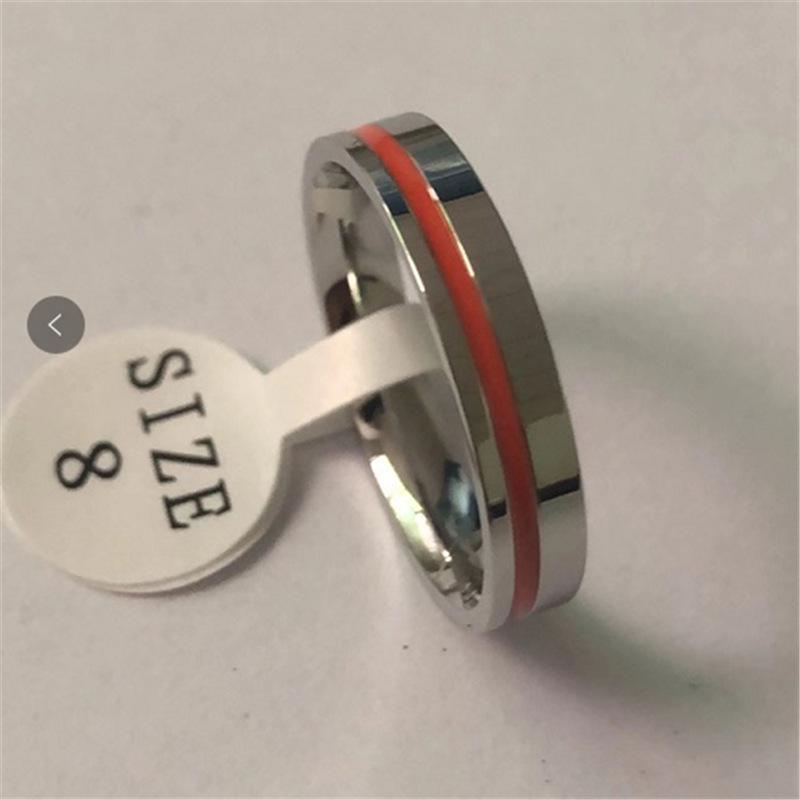 

2023 Европейская и американская мода Узкое эпоксидное кольцо из нержавеющей стали Size 7