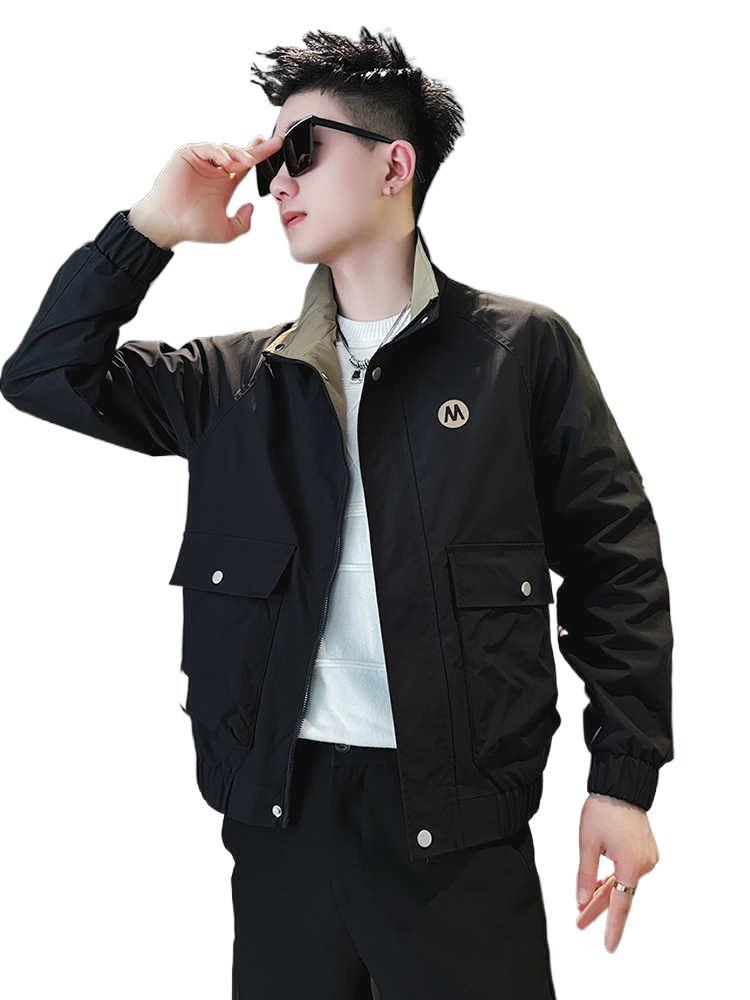 Trendy brand tooling jacket men's sense of ruffian handsome short jacket men's clothing 2025 new men's casual spring and autumn top