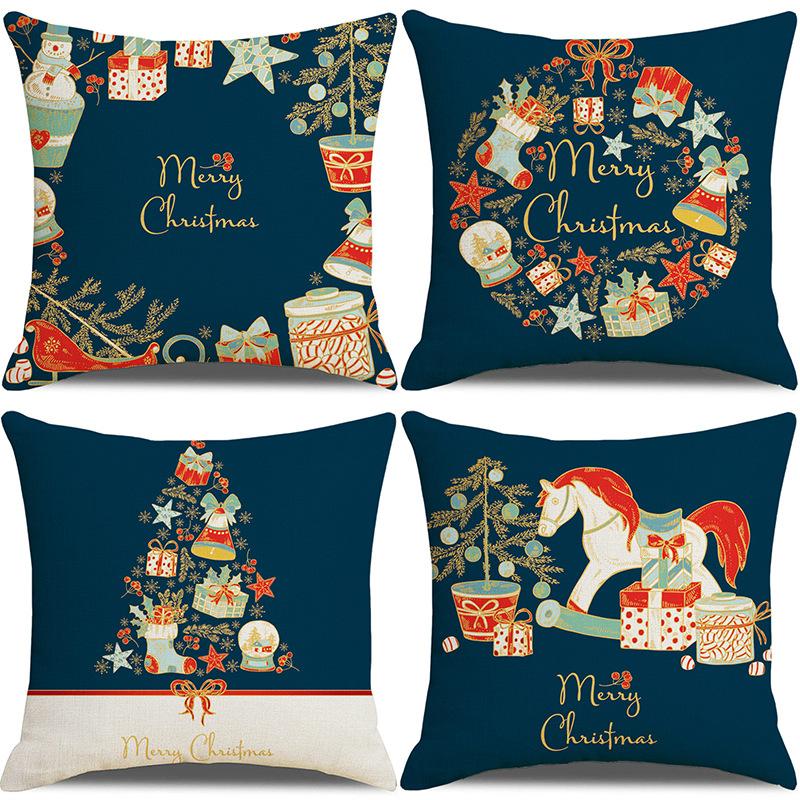 Christmas Pillowcase Combination Multi-patterned Cushion Party Festive Sofa Living Room Pillowcase Pillowcase