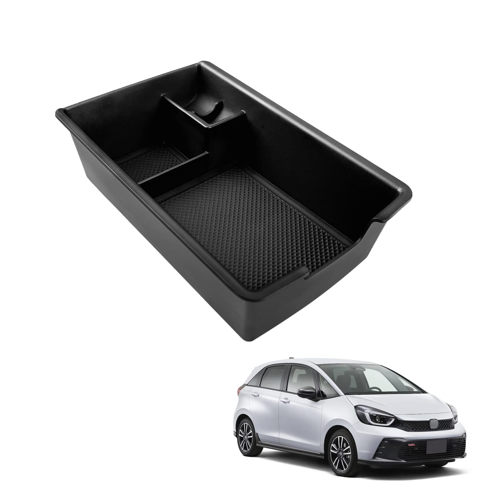 

HUAHAO Подлокотник для Honda Fit Центральная консоль Консоль Fit ABS Хранение Без Салонных Кастомных Деталей (2022.10~), Консоль, Коробка, Лоток, Аксессуары, чёрный