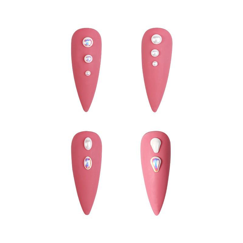 Korean Iridescent AB Pearl Nail Art Stickers - Various Sizes & Shapes