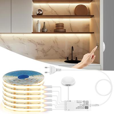 Φωτιστικό λωρίδας LED COB 12V 320LED/M Διαπερατό ξύλο αισθητήρα κίνησης χειρός Διακόπτης ροοστάτη αφής DIY Φωτιστικό οπίσθιου φωτισμού βιτρίνας ραφιών