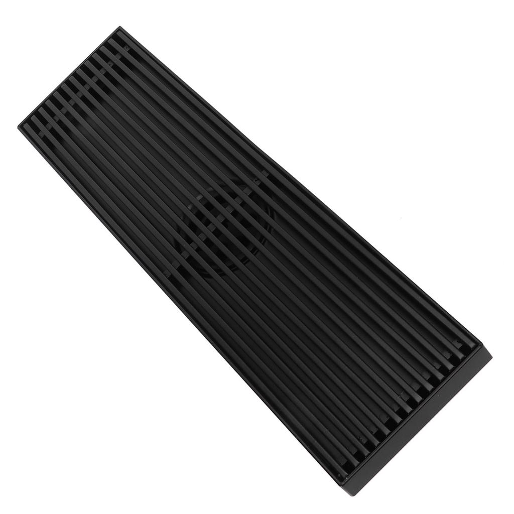 Linear Shower Floor Drain with Removable Cover 304 Stainless Steel Matte Black 30cm