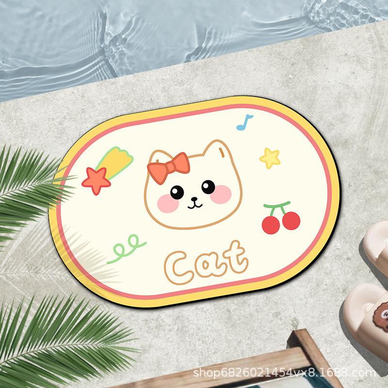 Bathroom Floor Mat Absorbent Toilet Floor Mat Non-slip Entry Door Mat Kitchen Door Toilet Mat Size