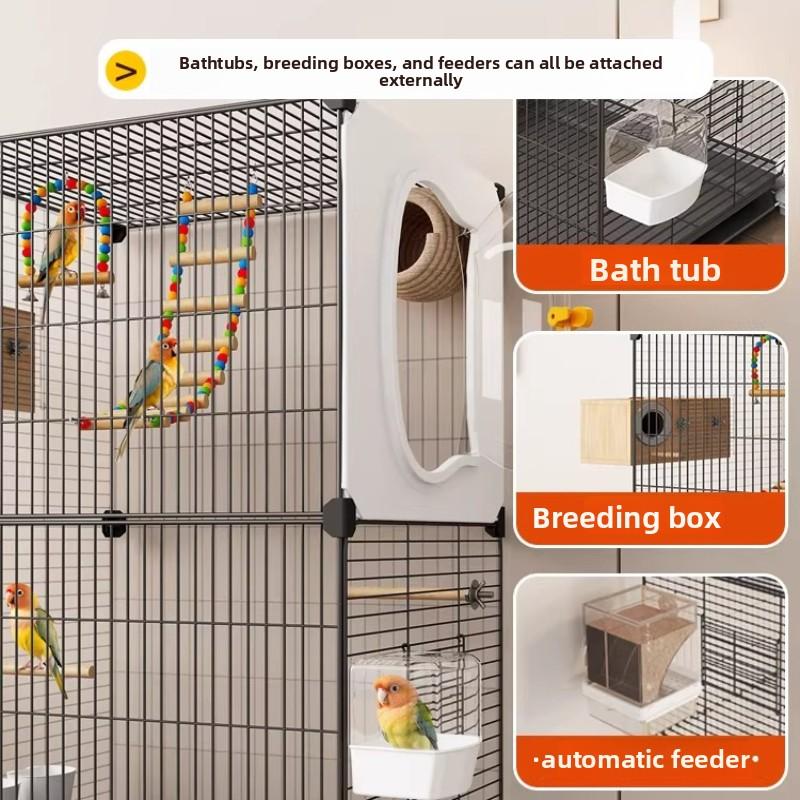 Large Bird Cage for Parrots New Design Luxury Villa for Budgies Cockatiels Lovebirds Spacious Premium Aviary with Modern Feature