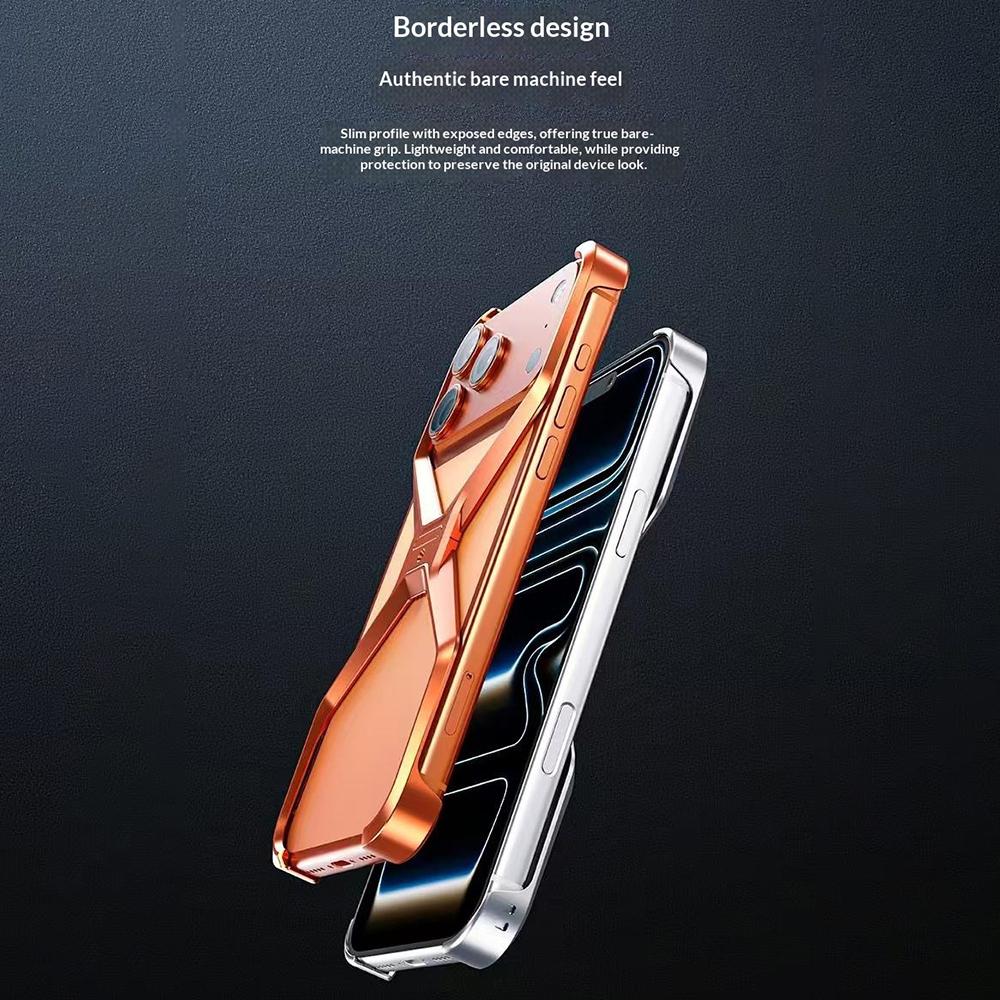 Etui Zderzakowe Bez Ramki Ze Stopu Aluminium Kształt X Pokrowiec na Telefon dla iPhone 17 Pro