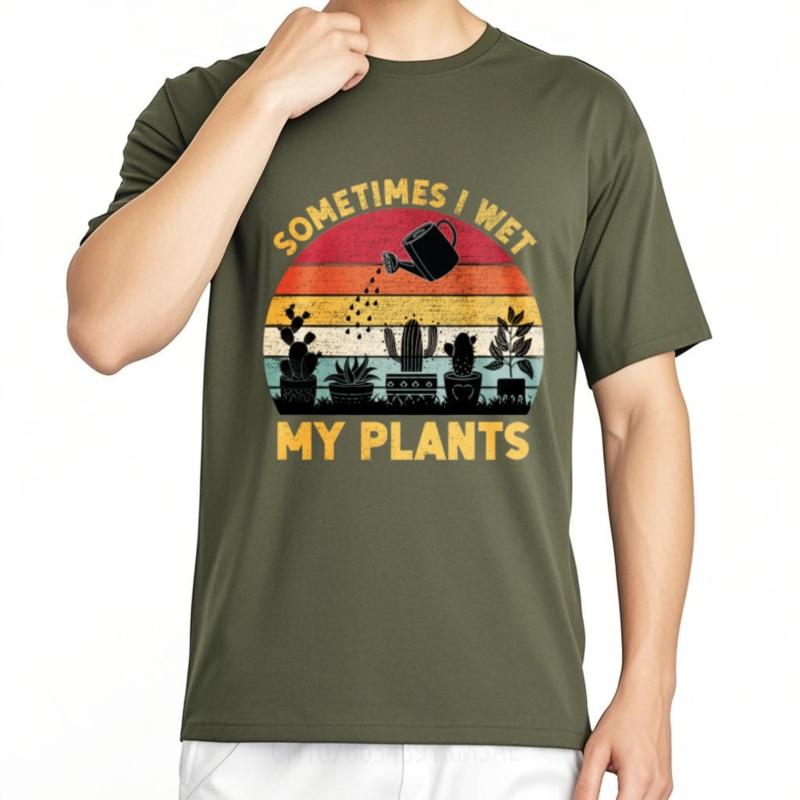 New Cotton Tshirt Comfortable Teenagers Oneck T Shirt Cotton Sometimes I Wet My Plants Anime For Him Tees Brand Teeshirt