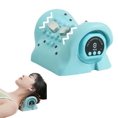 Multi-purpose Neck Massager Pillow Deep Tissue Neck Shoulder Pain Relief Relaxer Pillow Ergonomic Portable Heated Vibration Neck Stretcher Cervical