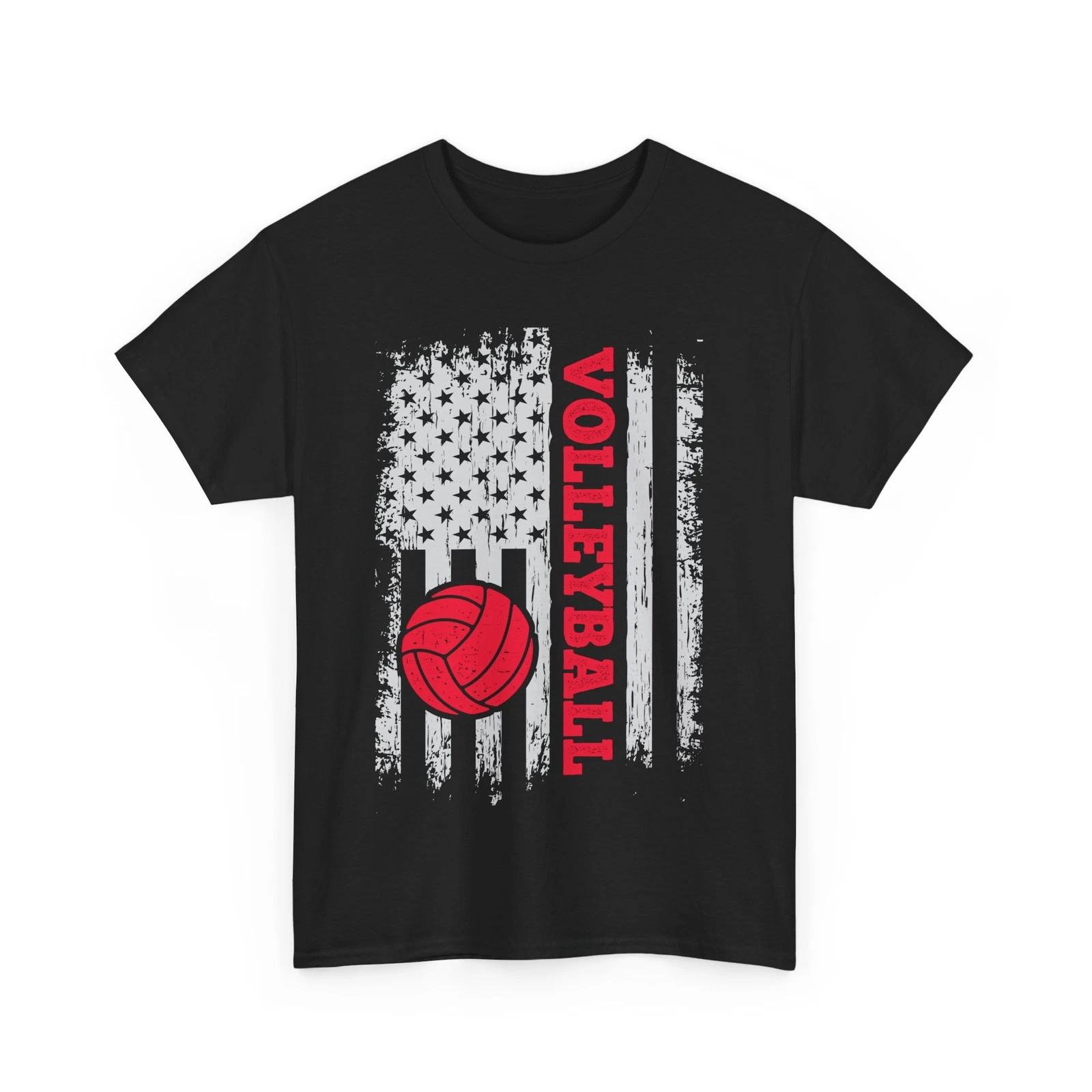Volleyball Ball American Flag Shirt, Volleyball Sports Lovers Women Men Shirt 4XL