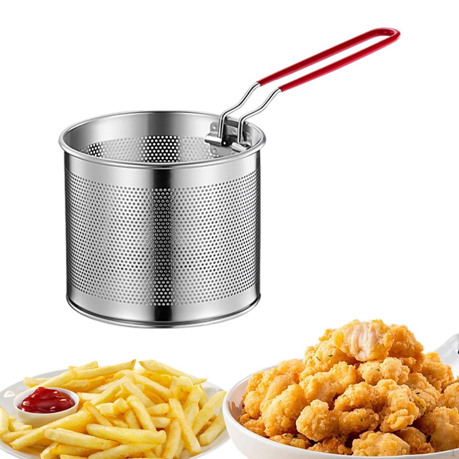 

Корзина для фритюрницы, сетка для жарки французских чипсов, круглая с ручкой, пищевой дуршлаг для пасты 14cm