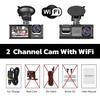 Dash Cam WIFI GPS Car DVR Mini Camera Video Dashcam Dual Lens Drive Recorder Black Box 24 Hour Monitoring Night Vision