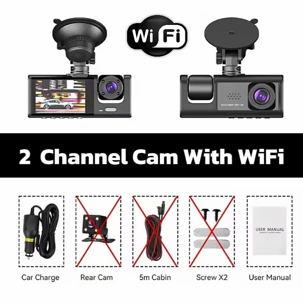 Dash Cam WIFI GPS Car DVR Mini Camera Video Dashcam Dual Lens Drive Recorder Black Box 24 Hour Monitoring Night Vision