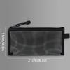Transparent Mesh Stationery Bag Nylon Zip Pencil Case Large Capacity Storage Bag Travel Back-to-School Office School Supplies