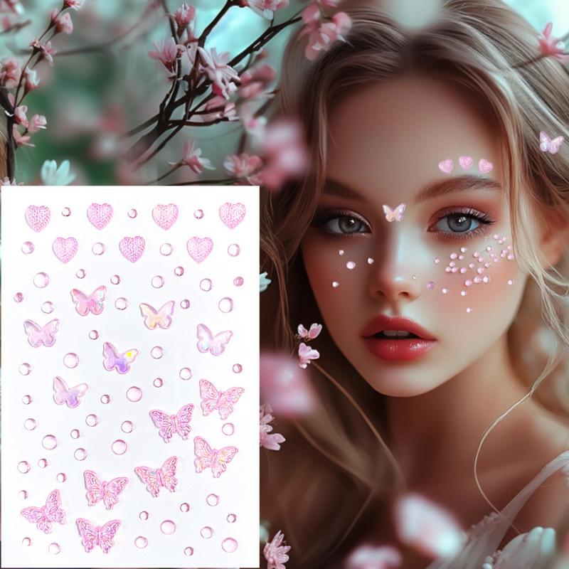 Children's Day Butterfly Fairy Face Stickers: Adhesive-Free, Self-Adhesive Diamond Stickers for Stage Makeup and Concerts