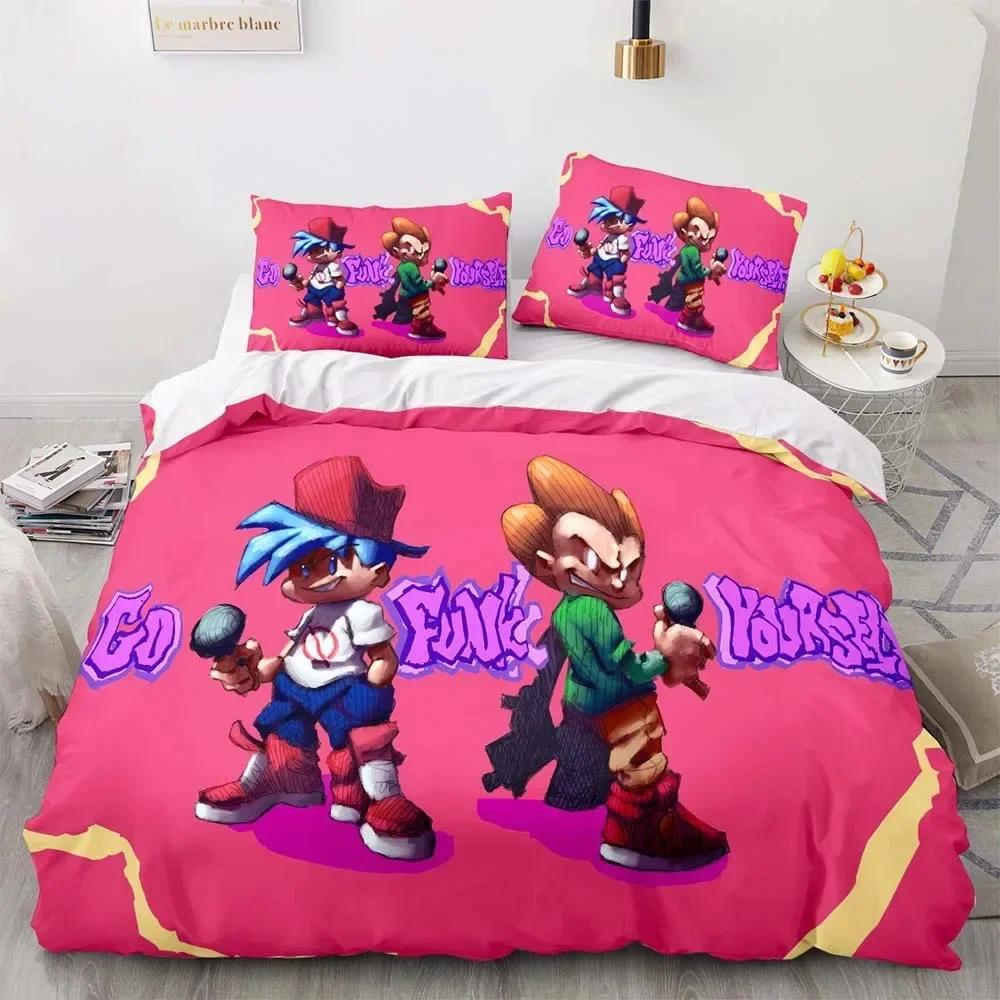 3D Print Anime Friday Night Funkin Kawaii Bedding Set Printed Duvet Cover Pillowcase Single Double Queen Super King Size Sets