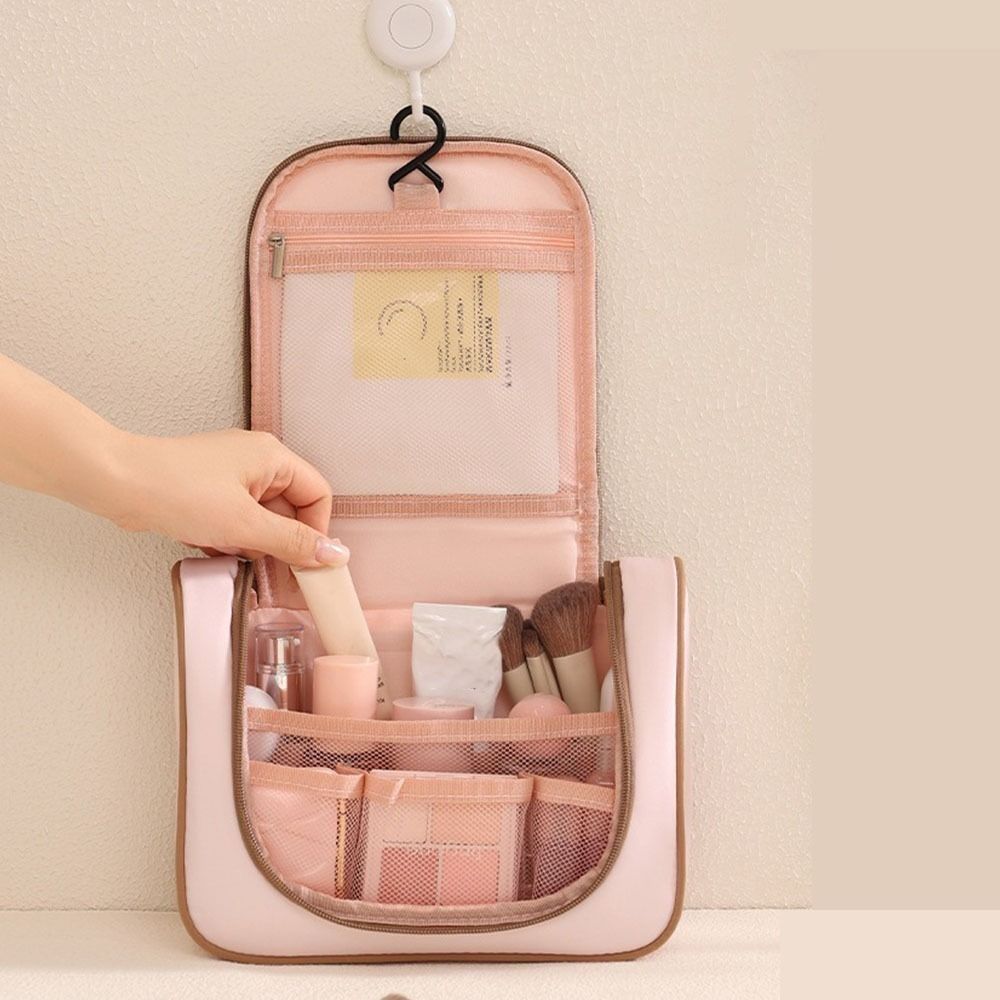 With Hook Cosmetic Organizer Waterproof Toiletry Pouch Fashion Hanging Makeup Bag  Bathroom Storage