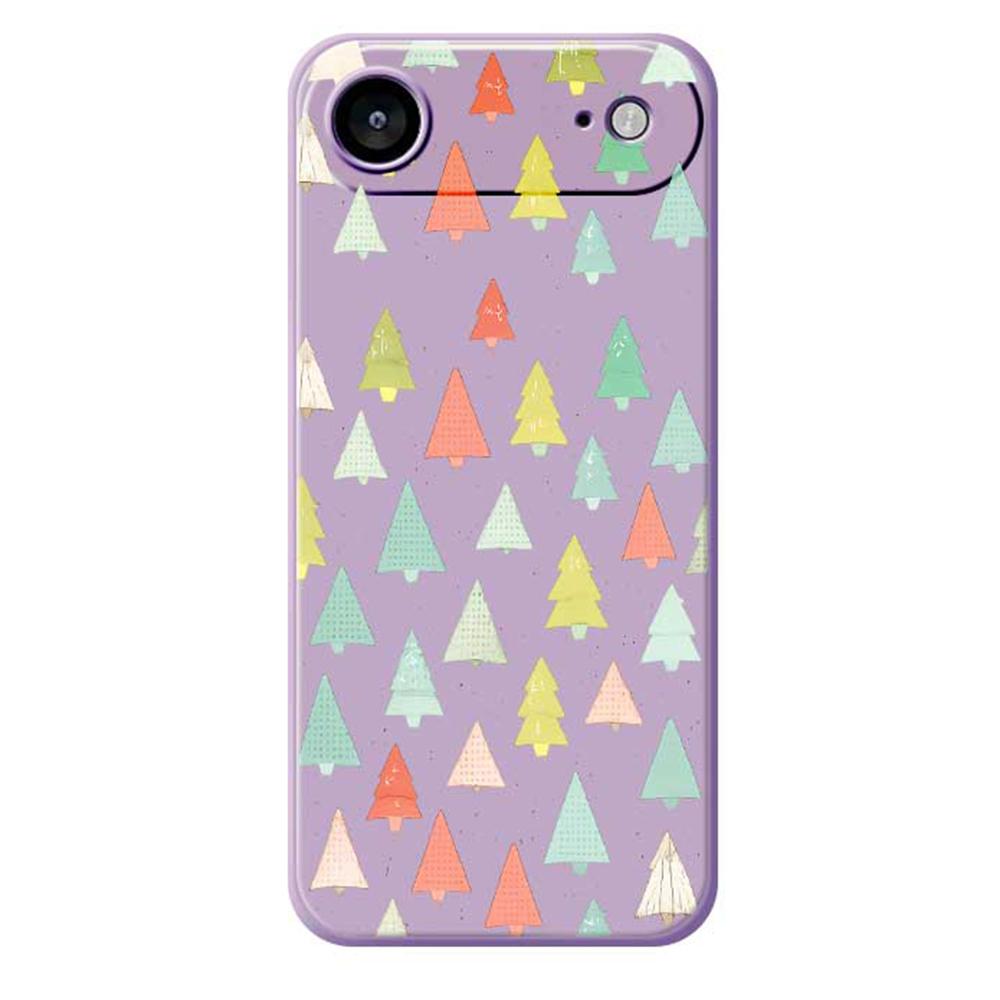 For iPhone 17 Air Case Colorful Trees Pattern Printing Straight Edge TPU Phone Back Cover
