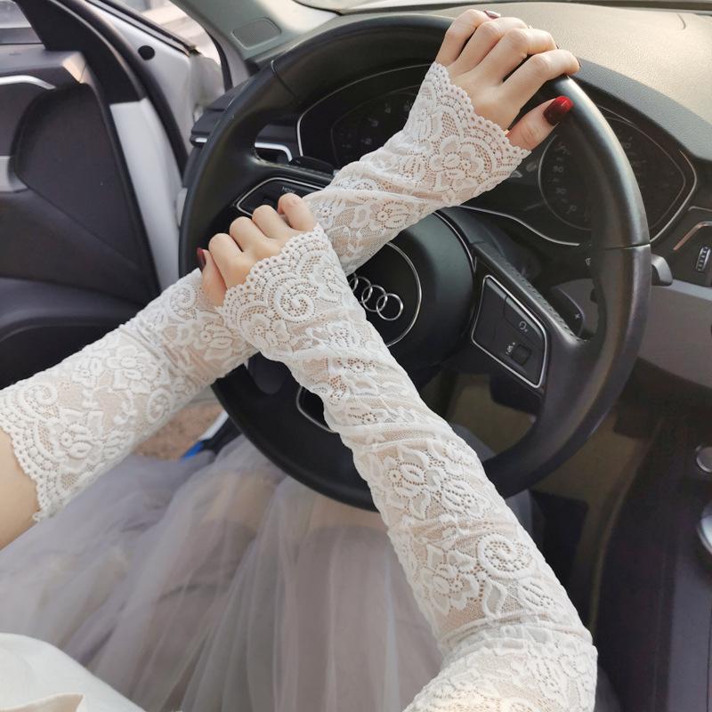 Women s Summer Lace Arm Sleeves: High Elastic, Breathable, Sun Protection for Driving & Tattoo Coverage One Size