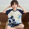 Boys Cotton Short Sleeve Pajama Set Lightweight Sleepwear Kids Teens Home Outfit