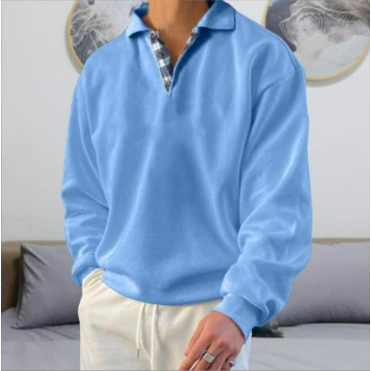 Season Long-sleeved V-neck Men's Lapel Loose Sweater Men's Clothing