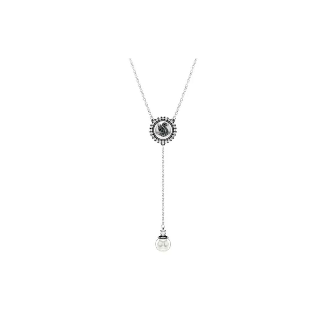 

Swarovski Swan Pendant Design Cubic Zirconia Rhodium Plated Imitation Crystal Imitation Pearl Necklace Women necklace Silver 5681403 Box (Random Color)