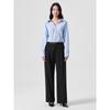 Wool Blend Wide Slacks Black