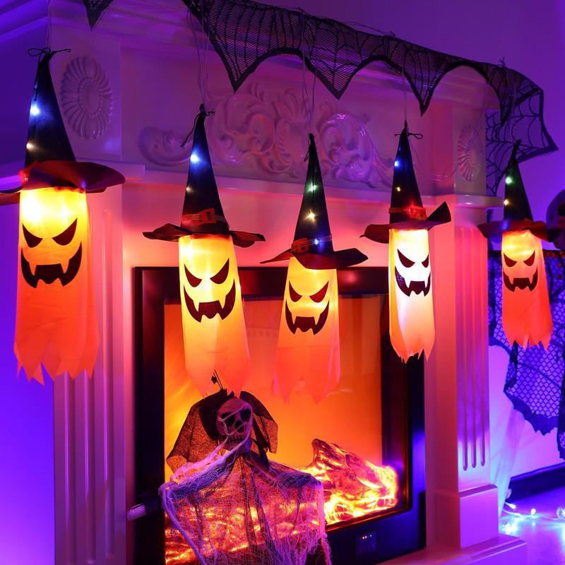Glowing Halloween Wizard Hat LED String Lights for Outdoor Decorations