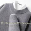 SNOWFLYING Men's Cashmere-Wool Blend Crew Neck Sweater