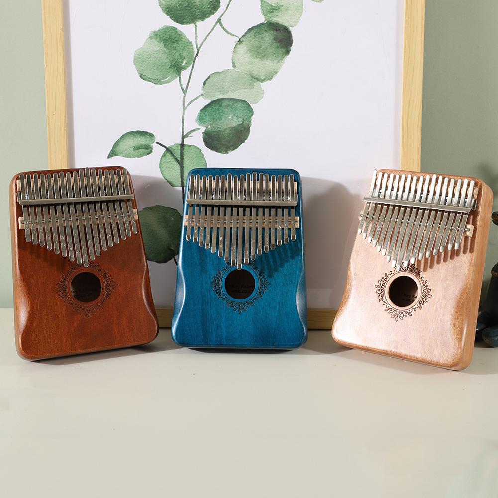 8/17 Keys Mini Kalimba Wooden Thumb Piano Finger Piano Musical Instrument Portable Exquisite Gift Set for Kids Adults Beginners