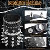 Gothic Lolita Y2K Subculture Rebellious American Punk Style Black Leather Rivet Bracelet Street Dance Accessories