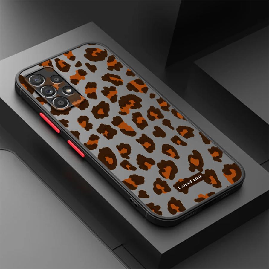 Leopard Print Phone Case for Samsung Galaxy A72 A73 A24 A71 A32 A21s A22 A33 A31 A16 A52 A23 A53 A35 Soft Cover