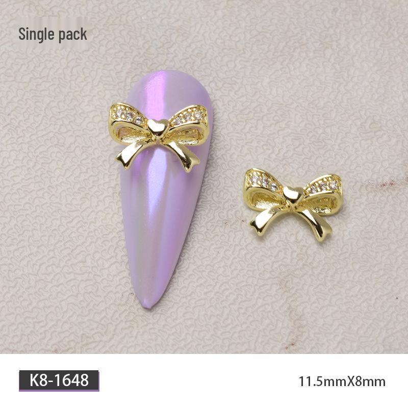 Luxury Zirconia Rhinestone Bow Nail Art Accessories