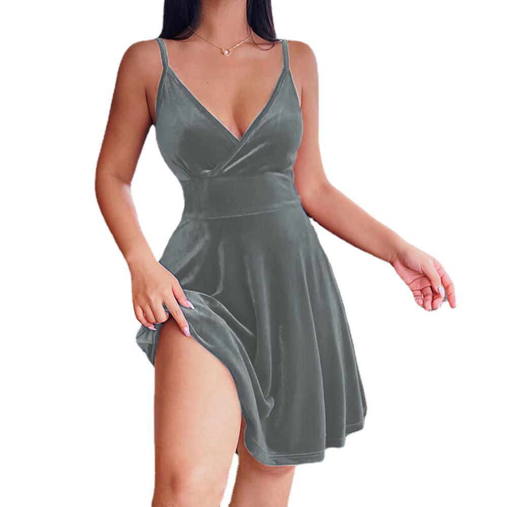 Spring/Summer 2025 High-Waisted V-Neck Mini Dress: Sexy, Elegant Evening Party Fashion