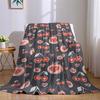 Cherry Heart Orchard Flannel Blanket Warm Soft Halloween Christmas Couch Warm Cozy Decorative Decor Gift for All Season