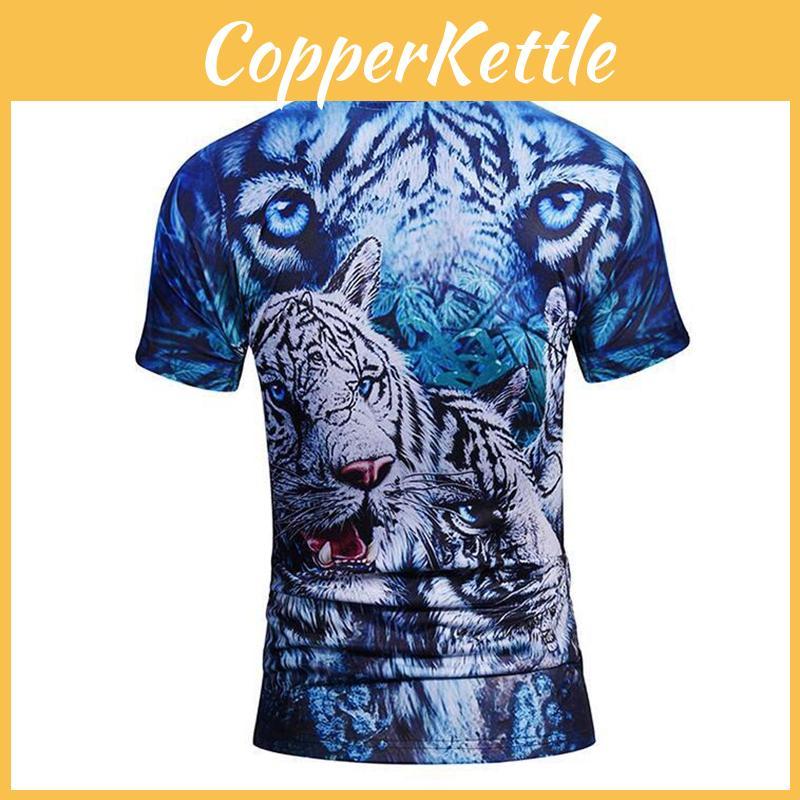 Versatile Short Sleeves Tiger Design T-shirt In Soft Cotton For All Seasons And Occasions