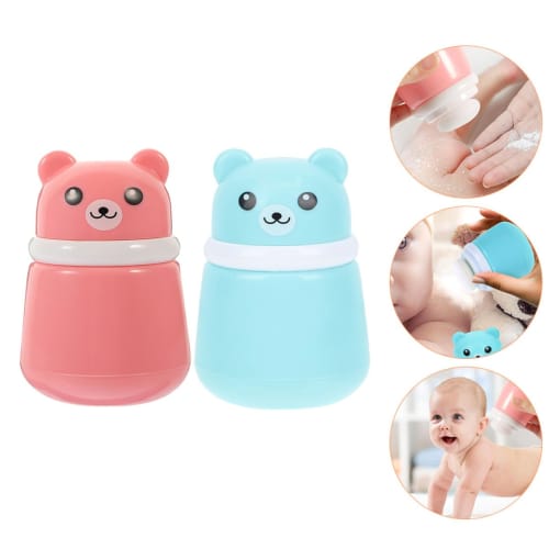 WATIIFUFU 2-Piece Baby Powder Bottle with Bear Design, Lightweight and Portable, Powder Container