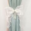 Pearl Bow Design Pearl Bow Curtains Straps Easy To Use Curtains Binding Rope  Room