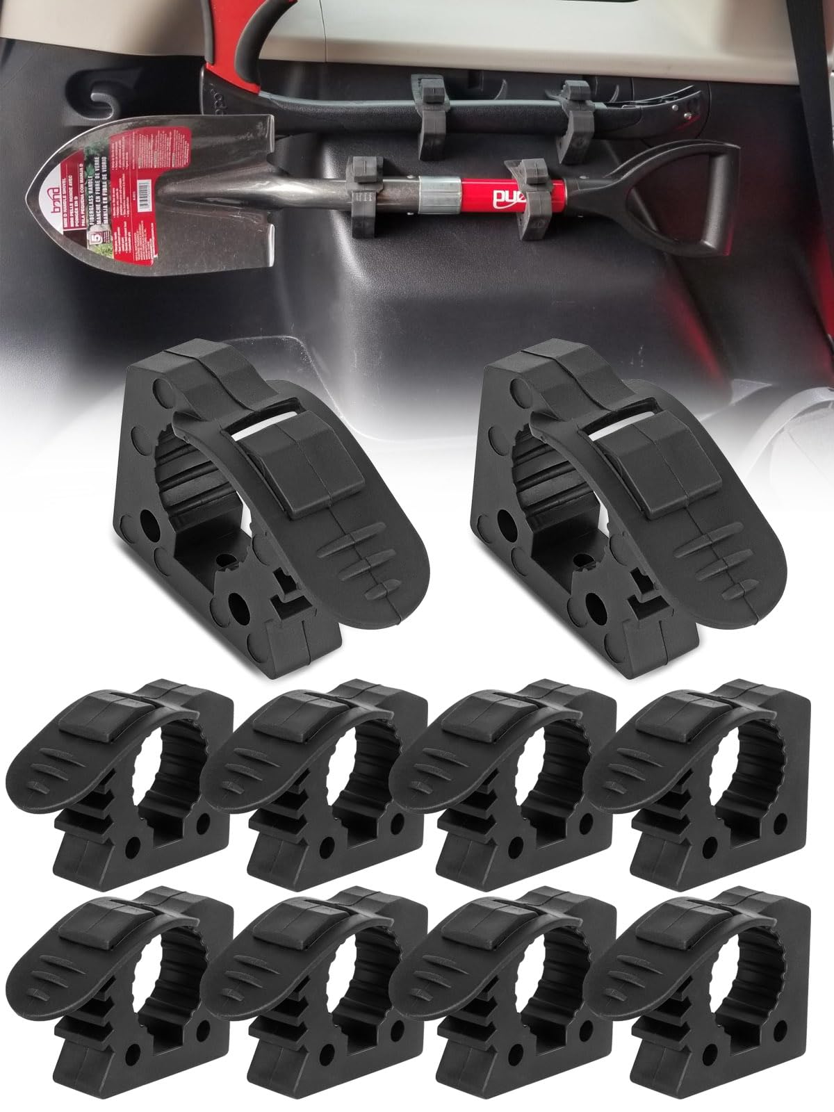 

Chelhead Jack Handle Holder, Scoop Holder Attachment, Rubber Cuff Mounting, Quick Release Cuff Mounting Set of 10 чёрный