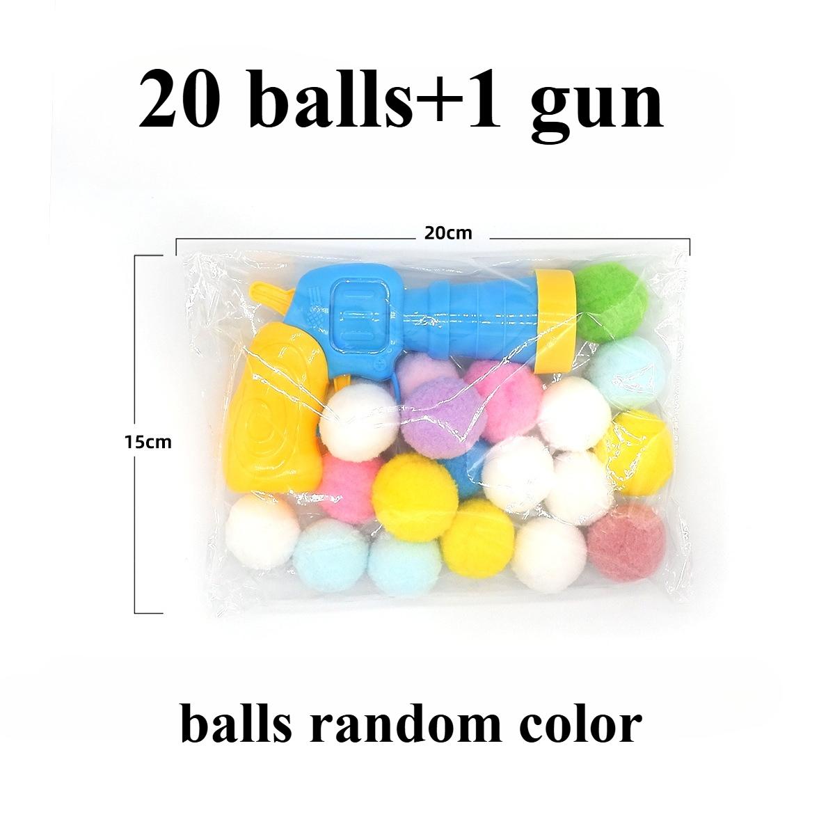 Cat Plush Ball Shooting Gun Kitten Creative Shooting Gun Games Stretch Plush Ball Toy Cat Self Hi Silent Ball Toy Pet Supplies