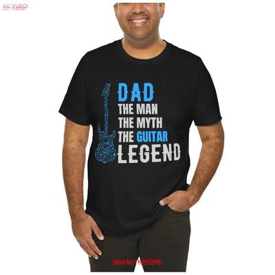 Dad the Man Myth Guitar Legend T Shirt Best Musician Vintage Washed Soft Streetwear Stretched Designer Clothes Breathable