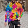 Mens 3D Graphic Print Crew Neck Long Sleeve T-Shirt Casual Streetwear Teens Adults