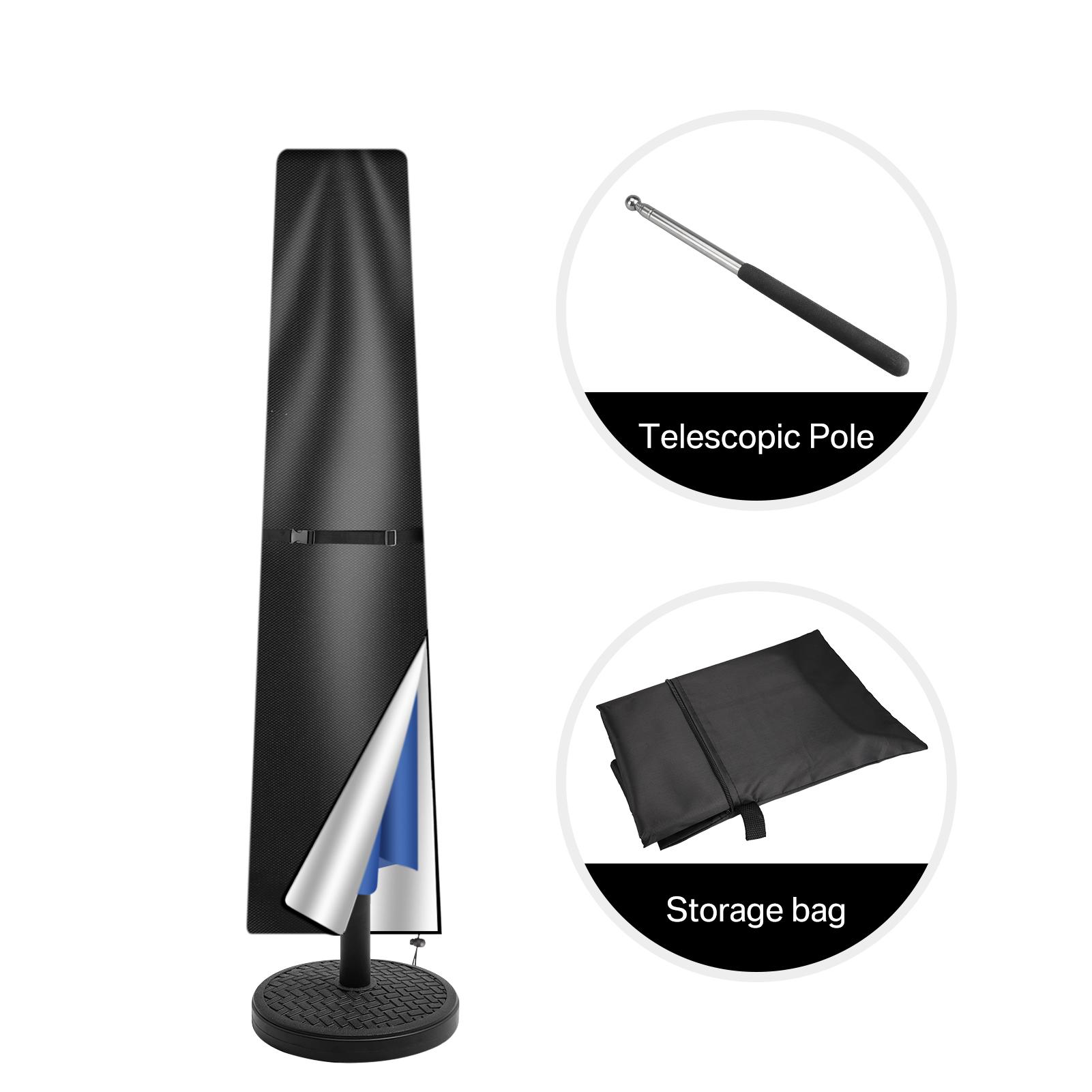 

Large Patio Umbrella Cover Waterproof Outdoor Garden Umbrella Covers 210D Oxford Parasol Covers with Zipper & Push Rod 240cm Height чорний
