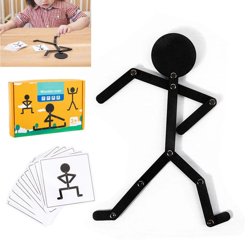 Jucării Montessori pentru Copii din Lemn Învățare Timpurie Puzzle-uri Educaționale Poziție Sportivă Puzzle Îmbunătățiți Abilitățile Practice Tablă Activități Cadouri