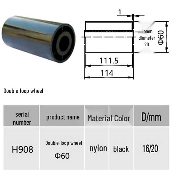 Double Row Nylon Support Wheel for Conveyor Systems