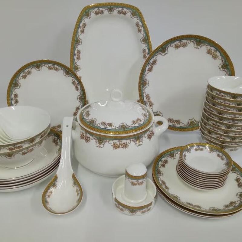 Tang Qin Haoyi 48-Piece Chinese Bone China Dinnerware Set