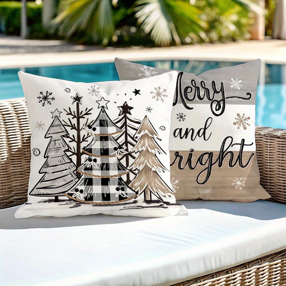Christmas Themed Pillowcases: Merry and Bright, Let it Snow, Joyful Designs Sofa room cushion cover home decoration gift