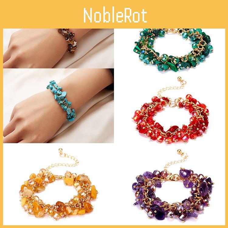 Geometric Crystal Beaded Hand Chain With Multicolor Stones For Travel Souvenir